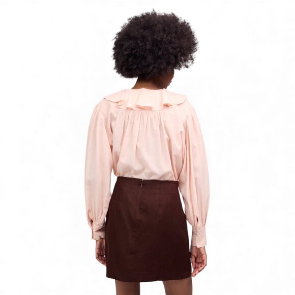 Madewell Pleated Linen Mini Skirt Size 8 - Picture 3 of 13